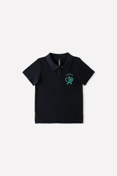 Модная футболка-поло для мальчика КР 301633/черный к320 джемпер-поло Crockid(фото3)