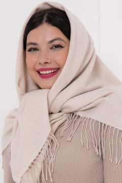 Тёплый платок кремового цвета Bellovera(фото2)