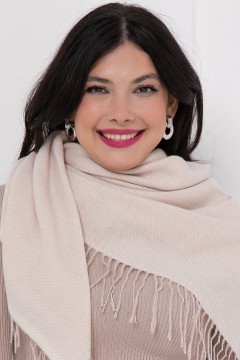 Тёплый платок кремового цвета Bellovera(фото3)