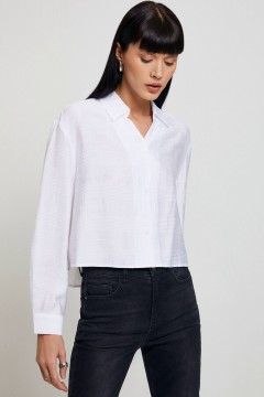 Укороченная белая блузка 10200260525 Concept Club