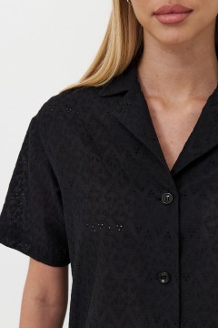 Чёрная рубашка с короткими рукавами Lona(фото3)