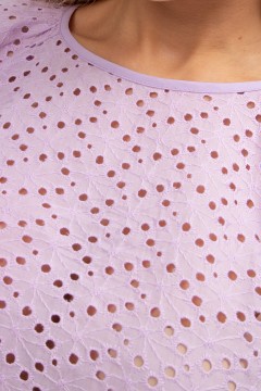 Блузка сиреневая из хлопка Сиена №3 Valentina(фото4)
