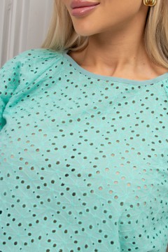 Блузка мятного цвета из хлопка Сиена №2 Valentina(фото3)